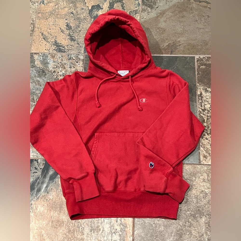 Champion Reverse Weave Hoodie Sweatshirt Red